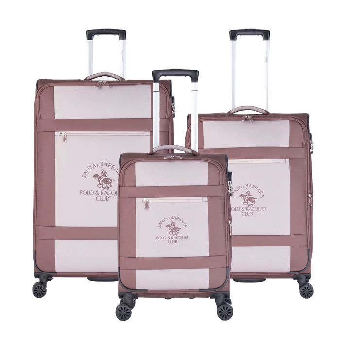 סט 3 מזוודות בד XL מתרחבות בעיצוב מודרני מבית המותג היוקרתי POLO CLUB דגם LOS ANGELES