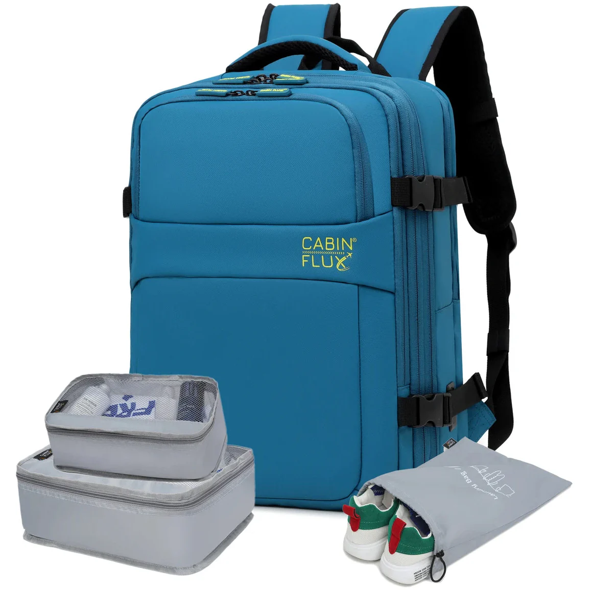 ⁦תיק עליה למטוס מתרחב 40x30x20cm כולל קוביות אריזה מבית CABIN FLUX דגם Iconic⁩ – תמונה ⁦5⁩