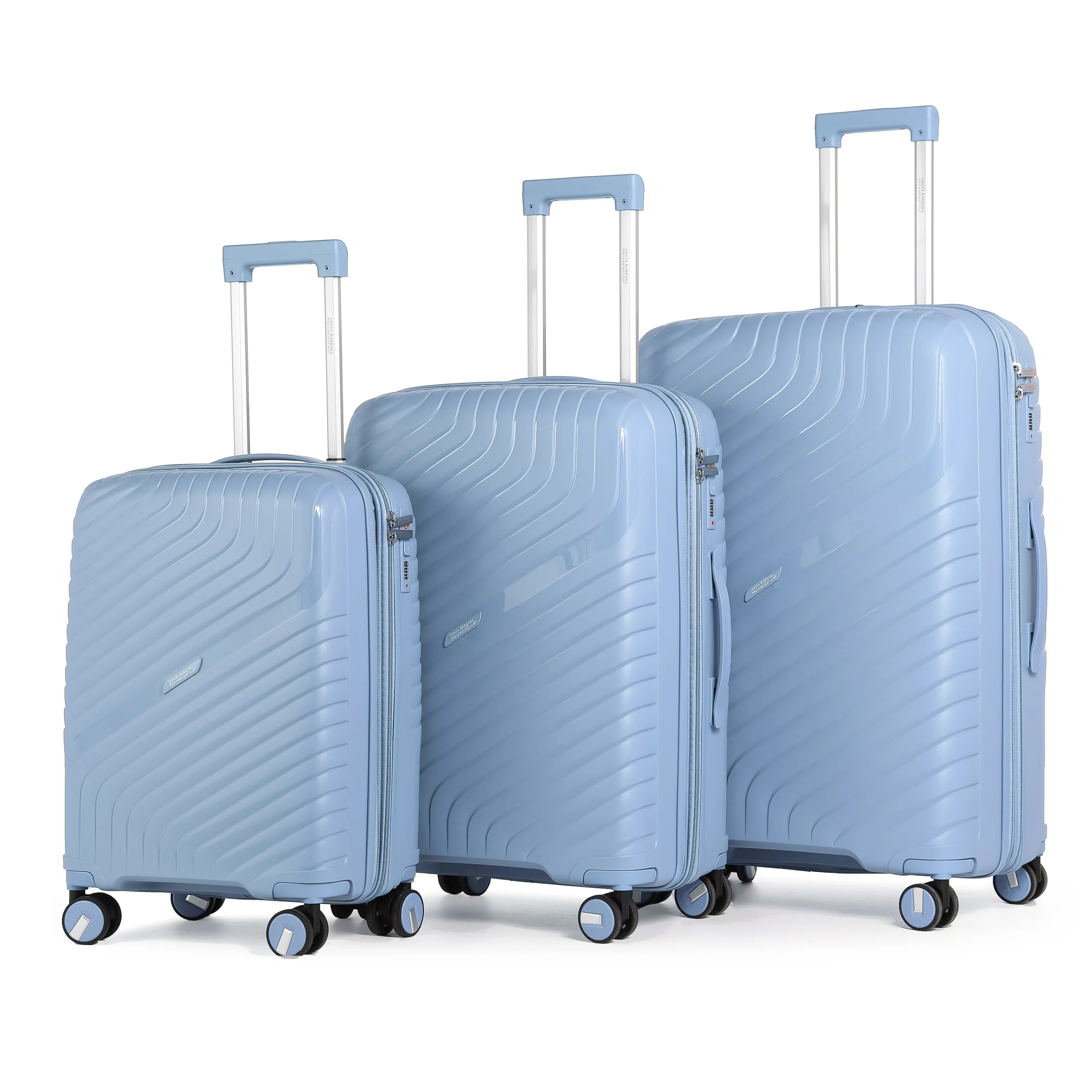 סט 3 מזוודות קשיחות מחומר PP בלתי שביר, דגם STAMFORD מבית המותג היוקרתי POLO CLUB